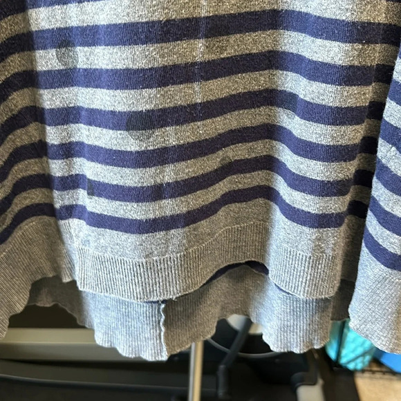 Lane Bryant Gray & Blue Striped L/S sweater with polka dots 14/16 - Picture 2 of 3